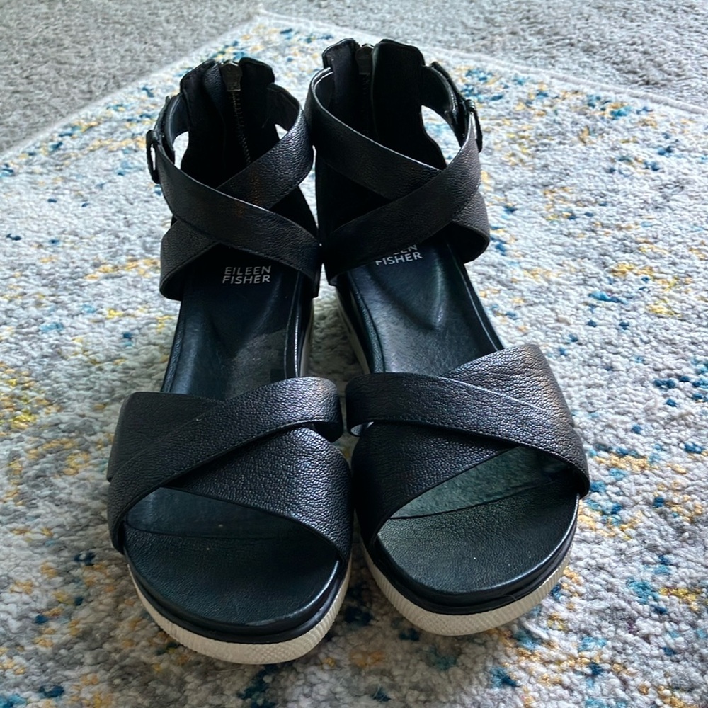 Eileen Fisher Black Women's Sandals size 9